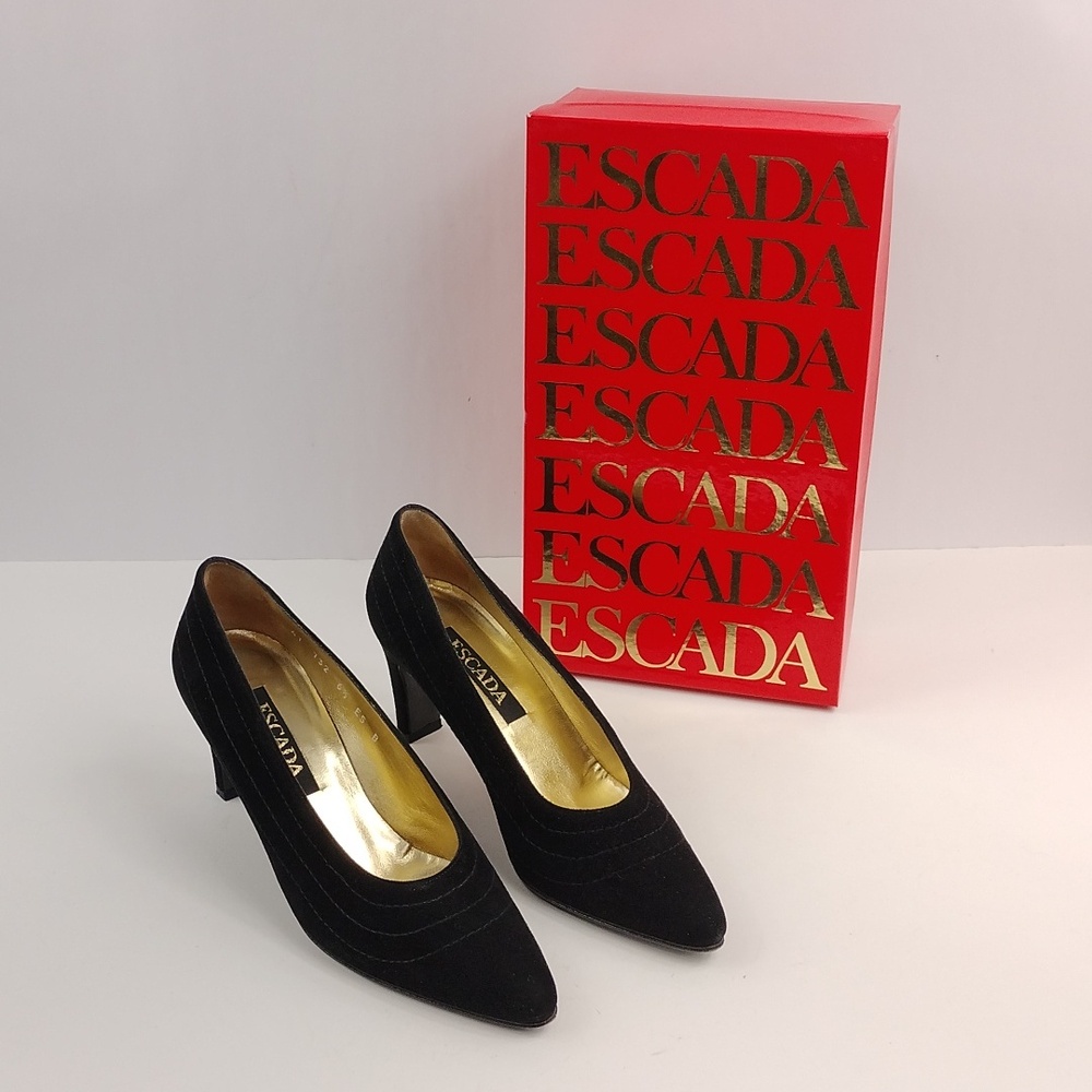 Escada Black Suede Heels